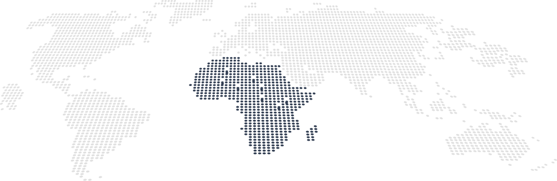 Carte du monde avec l'Afrique mise en évidence